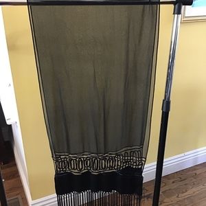 Oscar de la Renta black silk scarf. New with tags